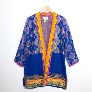 PECK & Peck  colorful bohemian open close your duster cardigan